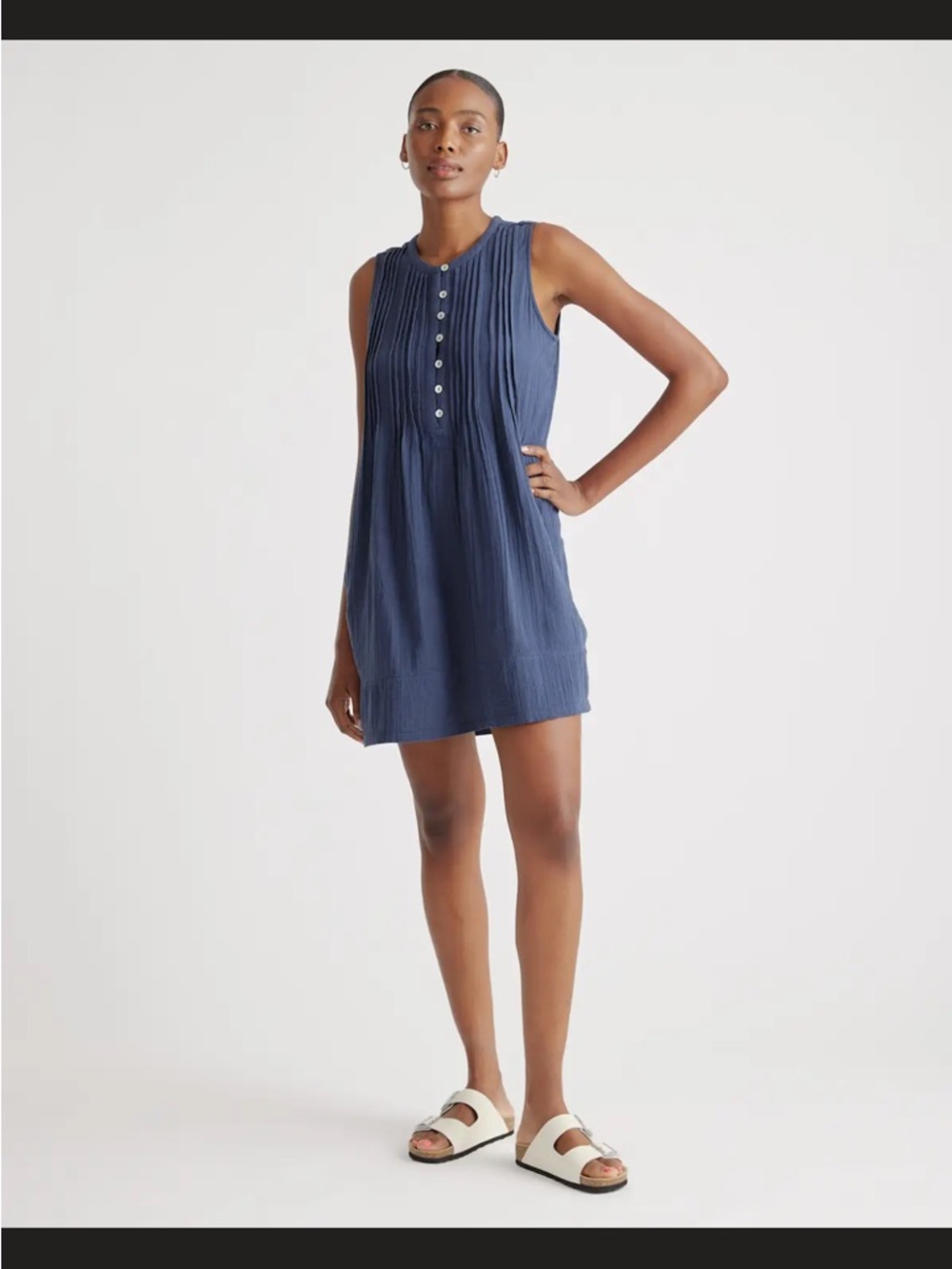 Quince 100% Organic Cotton
Gauze Sleeveless Swing
Dress XS